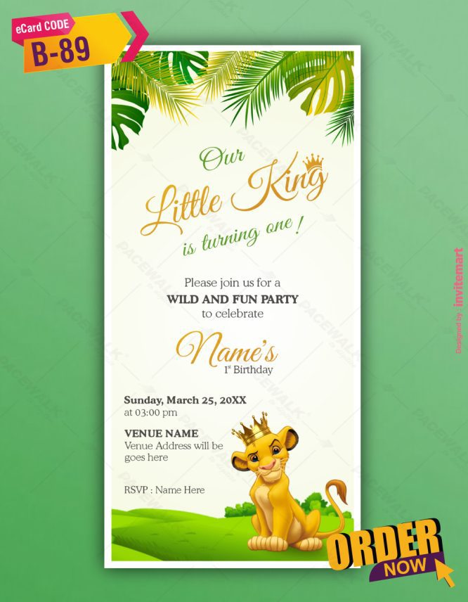 Lion King Birthday Invitations