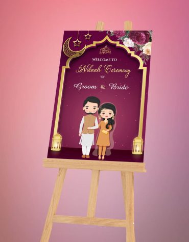 Nikaah Ceremony Welcome Signage Board