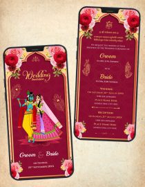 Radha Krishna Wedding Invitation Card