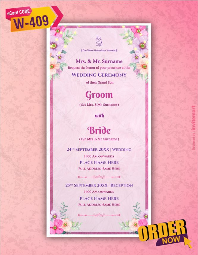 South Indian Cartoon Wedding Invitation Card