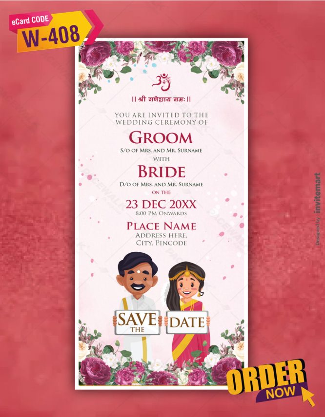 South Indian Wedding Save The Date