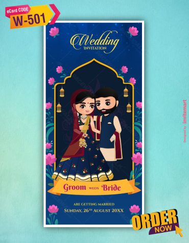 Wedding Indian Cartoon Invitation