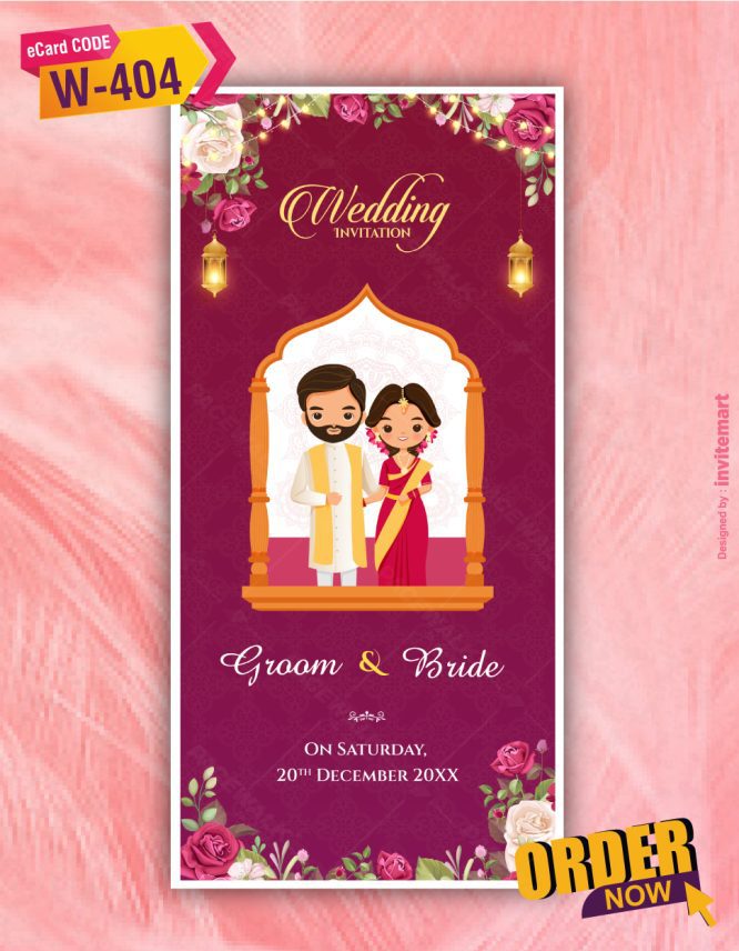 Wedding Invitation Cartoon Indian