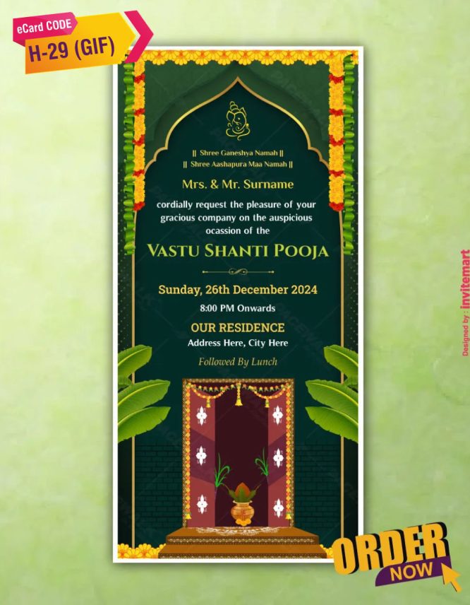 Vastu Shanti Pooja Invitation GIF Card