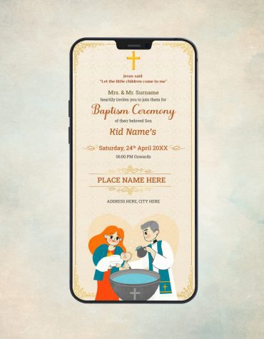 Baptism Ceremony Invitation Card
