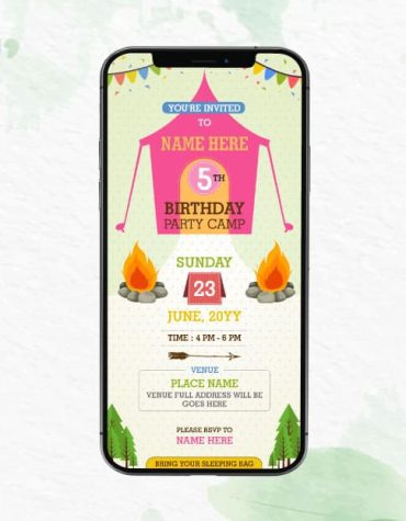 Camp Birthday Party Invite