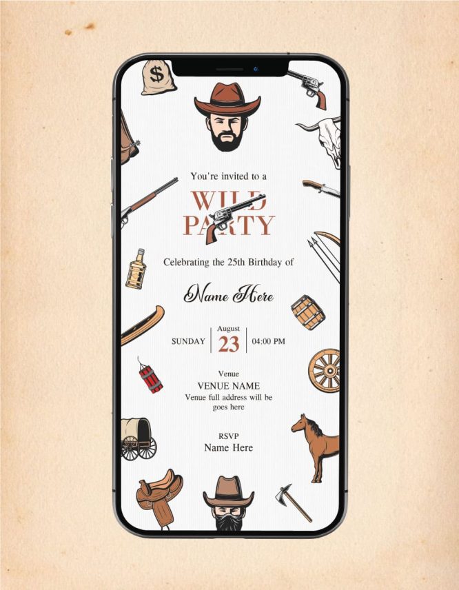 Wild Party Birthday Invitation