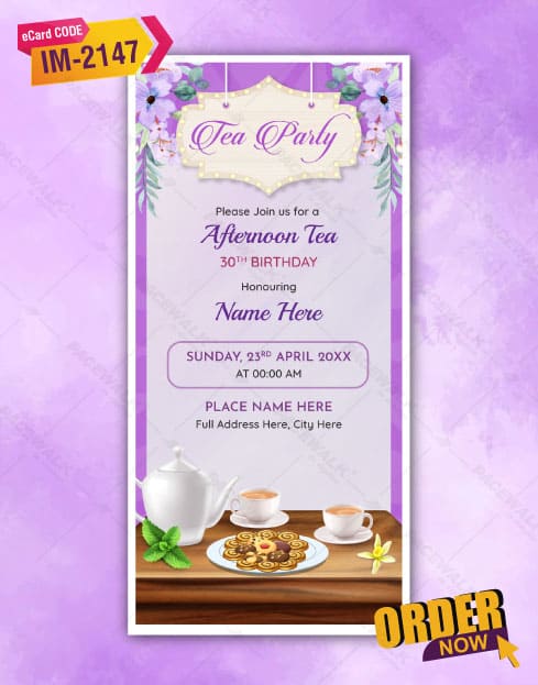 30th Birthday Tea Party Invitation