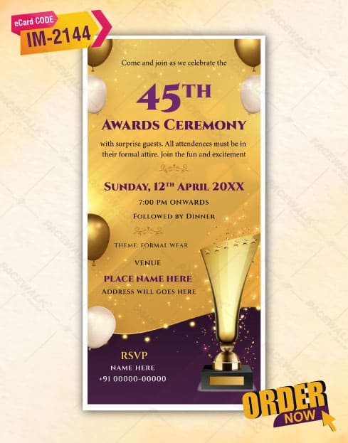 45th Awards Function Invitation