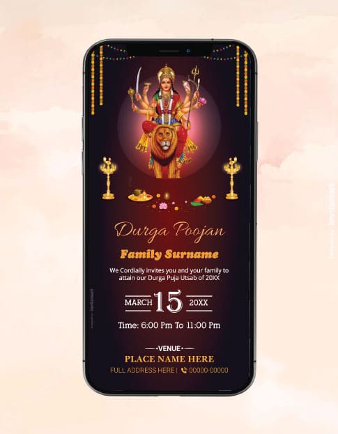 Durga Puja Invitation Card