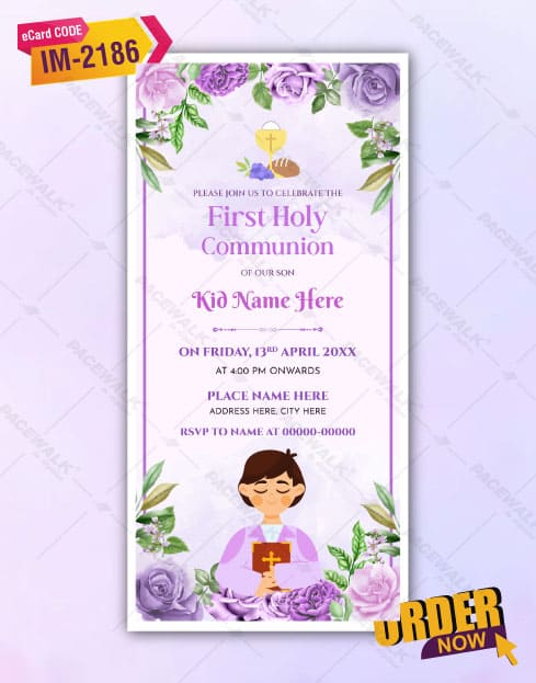 First Holy Communion Invitation Card