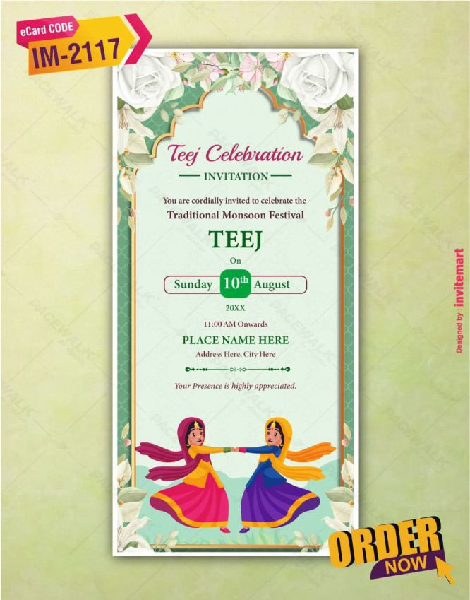 Teej Invitation Card