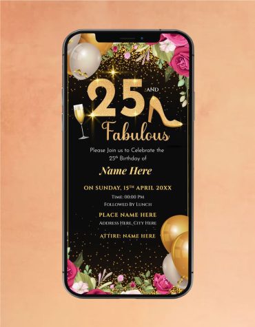 25th Fabulous Birthday Invitation