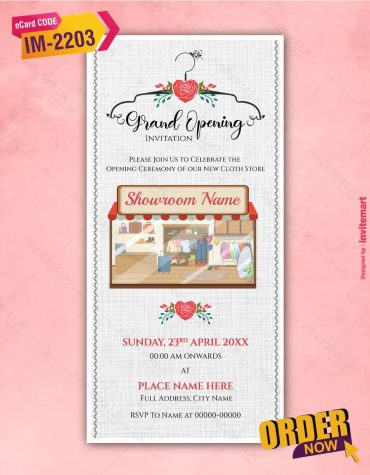 Showroom Opening Invitation Card