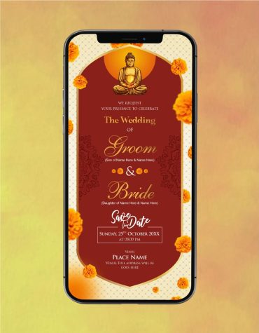 Buddhist Wedding Invitation Card