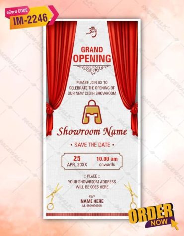 Cloth Shop Opening Invitation Card