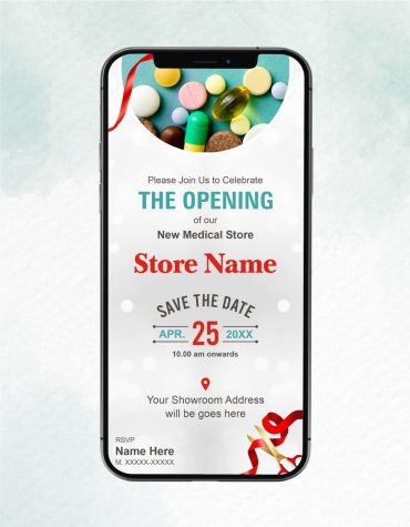 Medical Store Opening Invitation Card