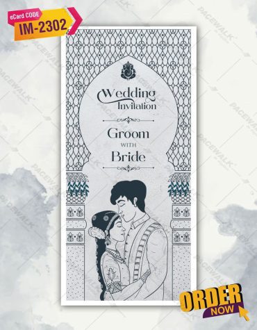 Black And White Indian Wedding Invitation Card