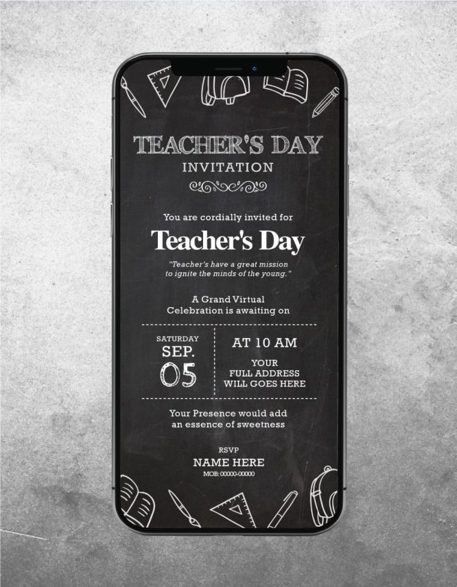 Teachers Day Invitation Card