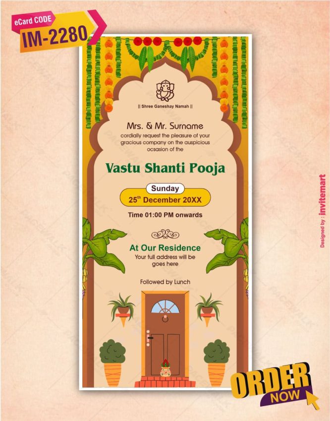 Vastu Shanti Invitation Card