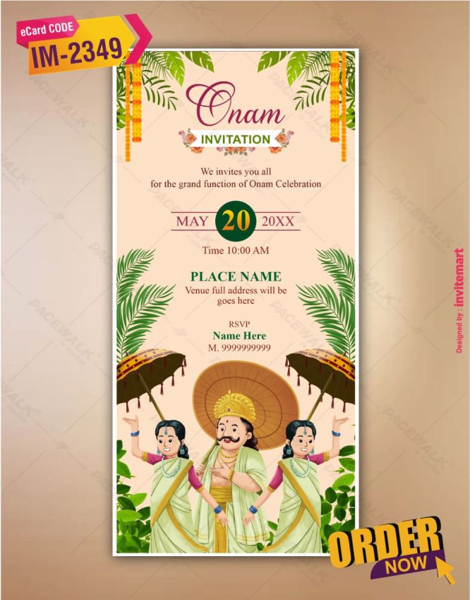 Onam Festival Invitation Card