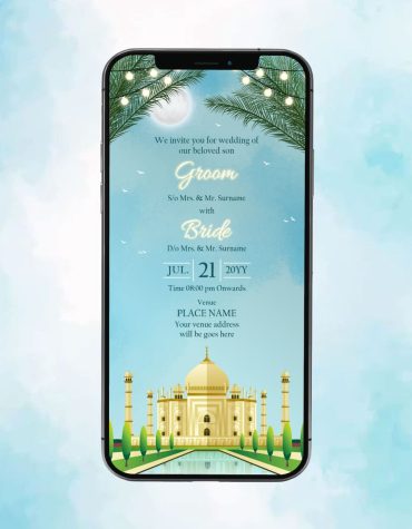 Taj Mahal Wedding Card