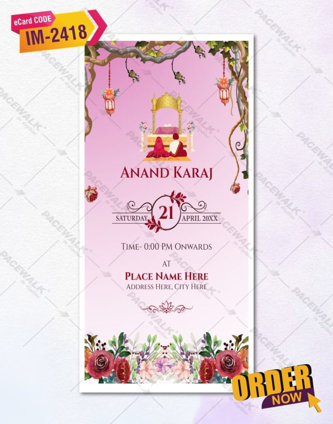 Anand Karaj Invitation PDF Card