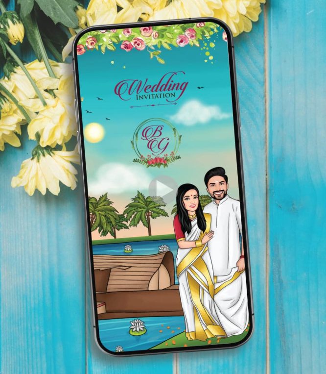 South Indian Caricature Wedding Invitation Video