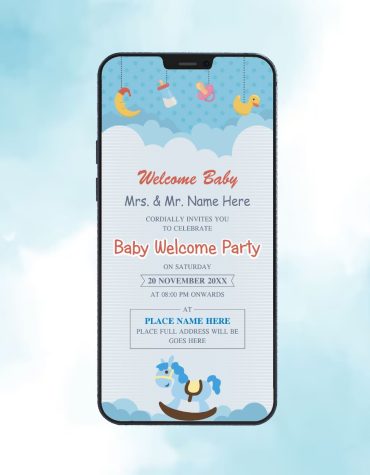 Online Baby Welcome Party Invitation 1