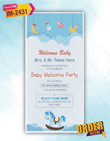Online Baby Welcome Party Invitation
