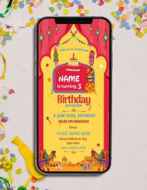 Rajasthani Theme Birthday Invitation