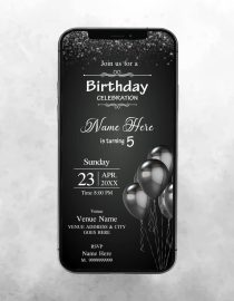 Black And White Birthday Invitation