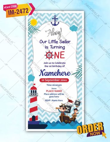 Sailor Theme Birthday Invitation