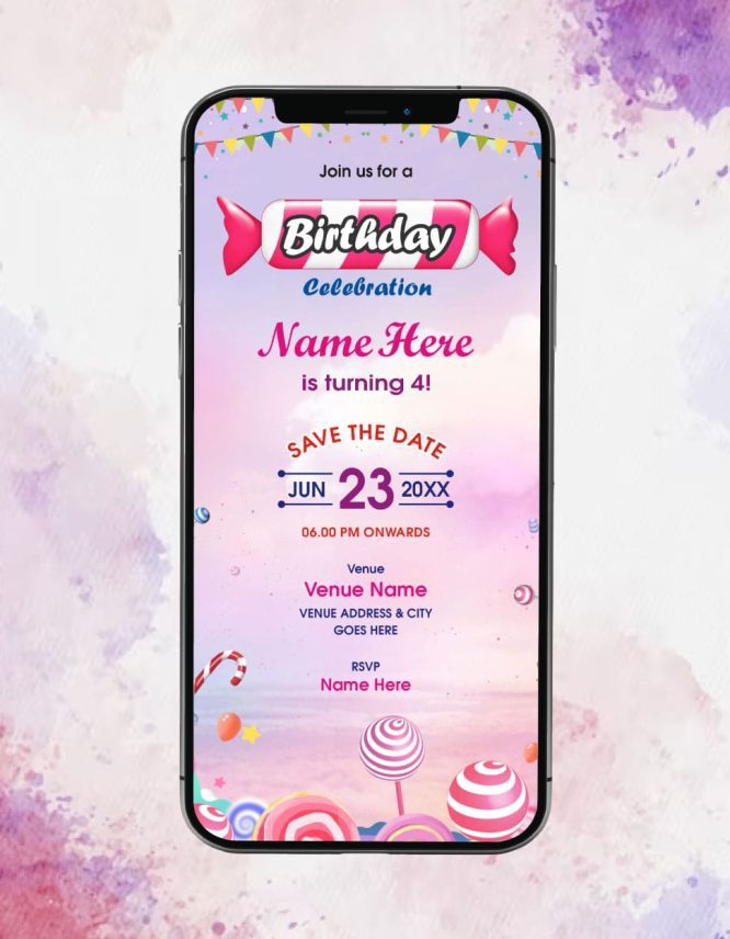 Candy Birthday Invitations