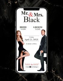 Mr And Mrs Smith Wedding Invitation Card,