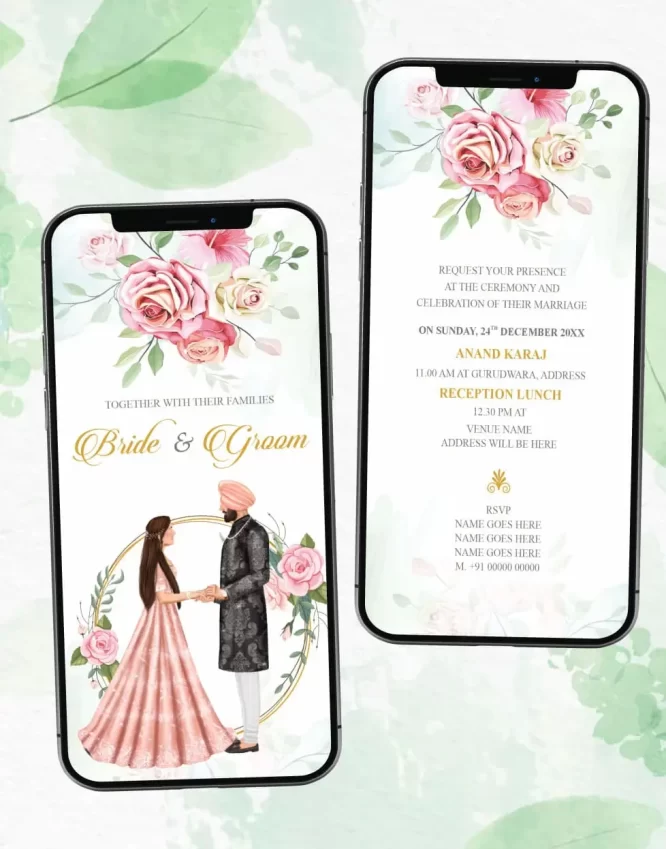 Anand Karaj Wedding Invite PDF Card