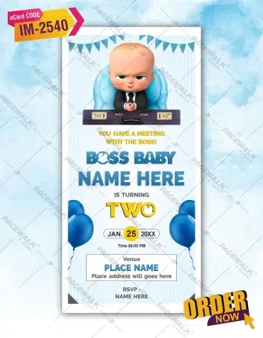 Boss Baby Birthday Party Invitation Card