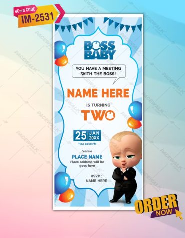 Boss Baby Theme Birthday Invitation