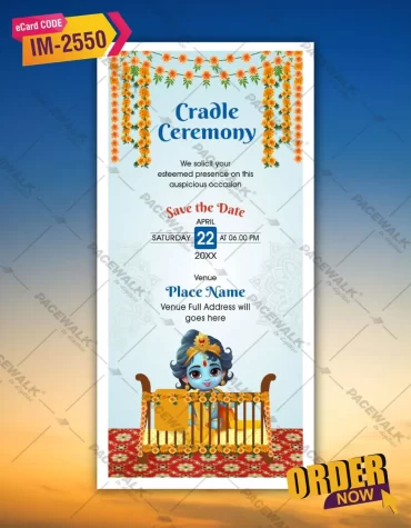 Little Krishna Cradle Ceremony Invitation