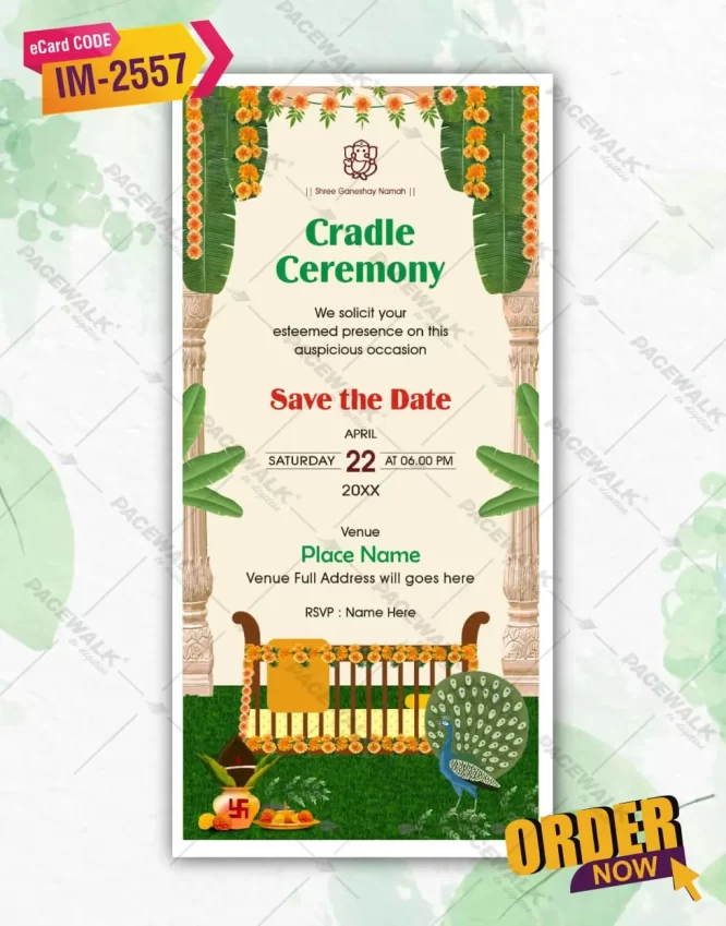 Online Cradle Ceremony Invitations Card