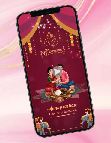 Caricature Annaprashan Sanskar Invitation Video