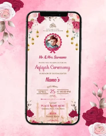 Aqiqah Ceremony Invitation Card