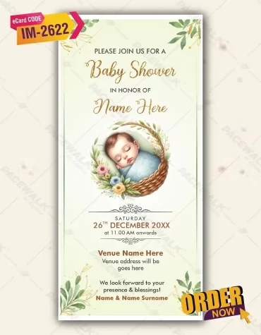 Photo Baby Shower Invitation Card