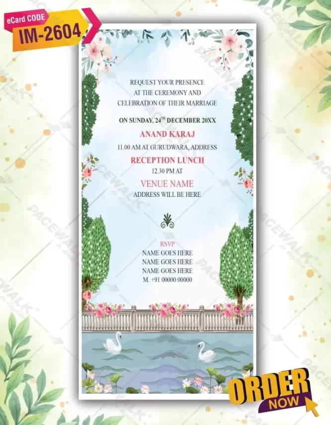 Punjabi AI Cartoon Wedding Invitation Card